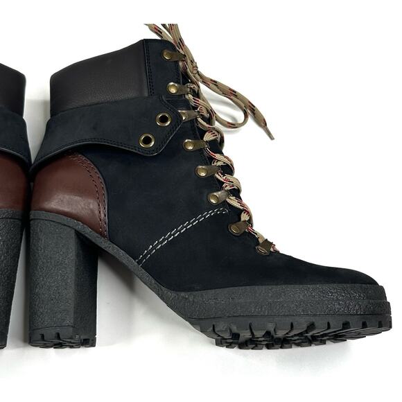 See By Chloe Eileen Black Brown Lug Heeled Platform Boots Women’s EU 41 US 10.5 - Picture 9 of 13